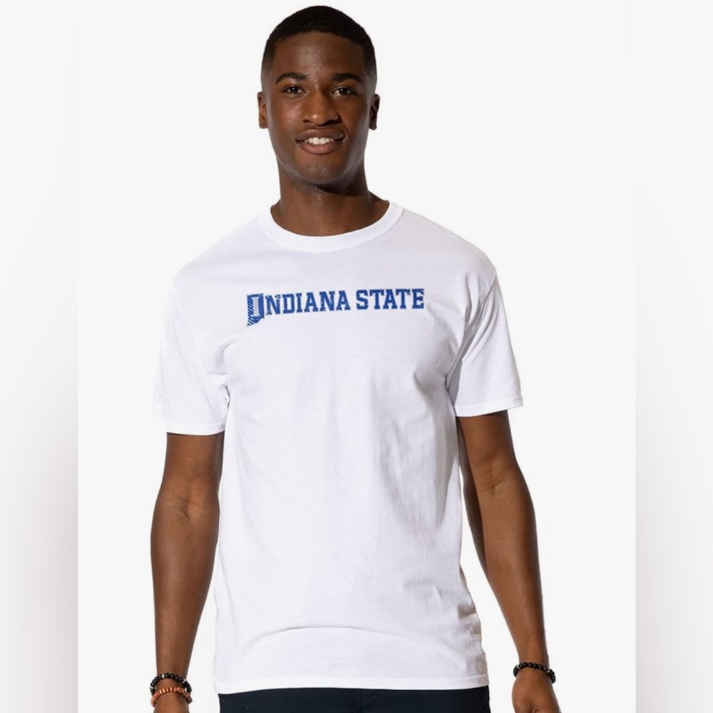 White and Blue Indiana State Tee